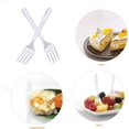 thumbnail image 4 of Paquete de 100 tenedores transparentes, cubiertos reutilizables para fiestas, tenedores para pasteles para eventos en interiores y exteriores, fiestas de cumpleaños, catering, bodas (4,5 pulgadas), 4 of 5