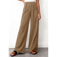 thumbnail image 3 of BTFBM Wide Leg Pants Woman High Waisted Button Business Casual Dressy Trousers Office Work Palazzo Pants Pockets, 3 of 9