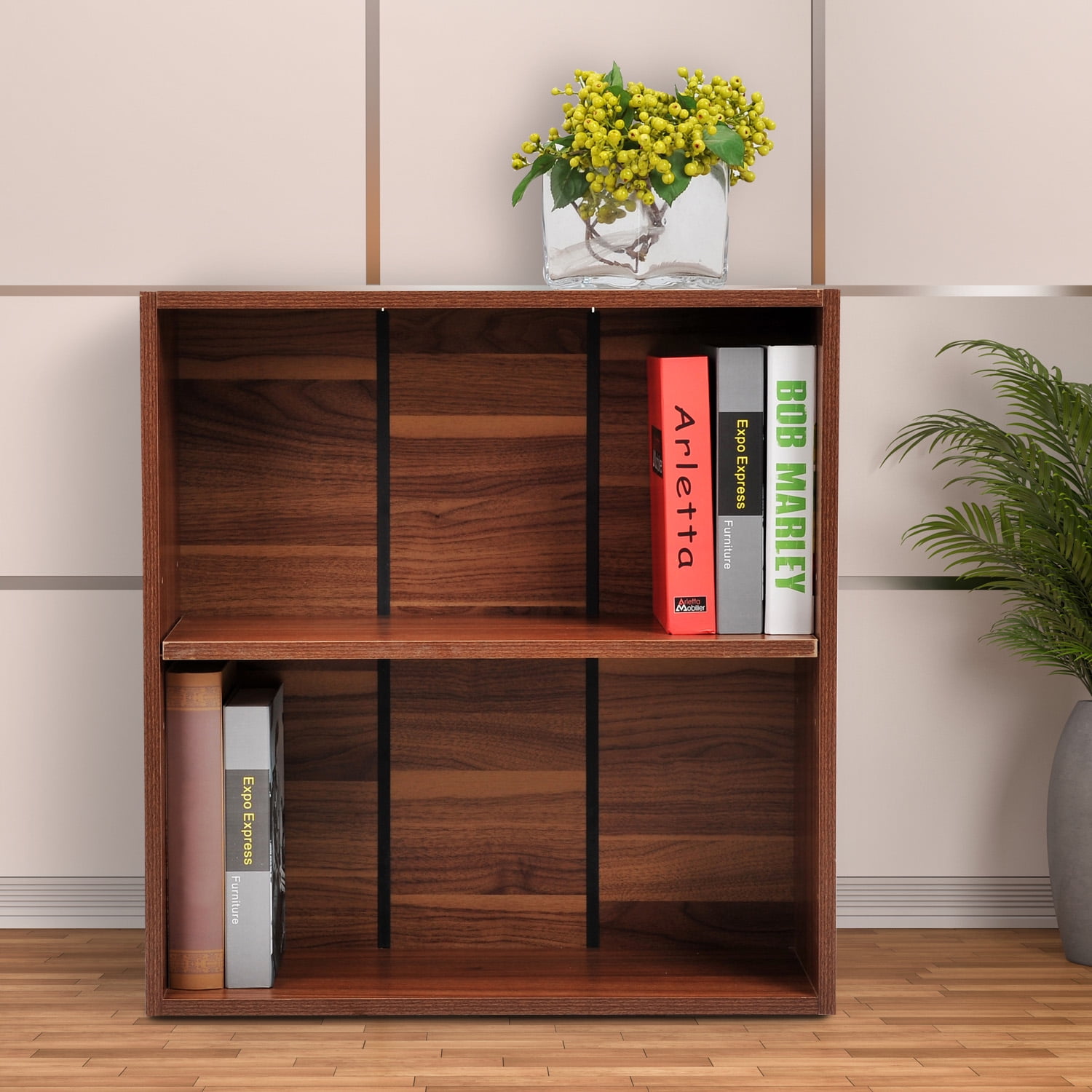 Petite bibliothèque en bois, meuble de rangement pour bureau à domicile