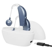 MEDca Rechargeable Pair Hearing Aid for Seniors, Personal Sound Amplifier - Blue
