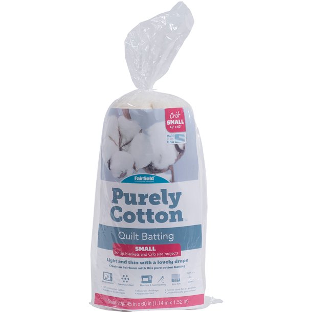 Fairfield Purely Cotton Natural 100 Cotton Batting, 45" x 60