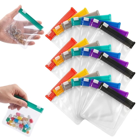 Self Sealing Medicine Bags, Reusable Self Sealing Zipper Medicine Bags for Travel, Waterproof Pill Storage Pouches