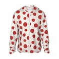 thumbnail image 2 of Uemuo Abstract Red Polka Dot Pattern Women's Full Zip UPF 50+ Sun Protection Hoodie Jacket Long Sleeve Sun Shirt Hiking Outdoor Performance with Pockets-, 2 of 9