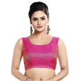 thumbnail image 1 of eloria Women's Sleeveless Brocade Readymade Saree Blouse Partywear, 1 of 4