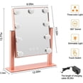 thumbnail image 3 of DingLiLighting Hollywood Vanity MakeUp Mirror with 12 Dimmable LED Lights 3 Color Light 360 Rotatable, Rose Gold Cosmetic Mirror with Light for Dressing, 3 of 7