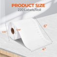 thumbnail image 2 of czcpp-4"x6" Direct Thermal Shipping Label Compatible with DYMO LabelWriter 4XL 1744907,1755120, Perforated Postage Paper for , DYMO, Rollo, JADENS, Permanent Adhesive, 220 Labels/Roll, 2 of 4