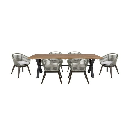 Glendora Tutti Frutti Outdoor 7 Piece Dining in Eucalyptus Rope and Cushions