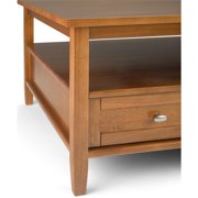 Bowery Hill Wood 36 Square Transitional Coffee Table in Light Golden Brown