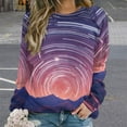 thumbnail image 2 of Galaxy Star Outer Space Womens Casual Crewneck Sweatshirt Long Sleeve Tops Cute Pullover Loose Fit, 2 of 7