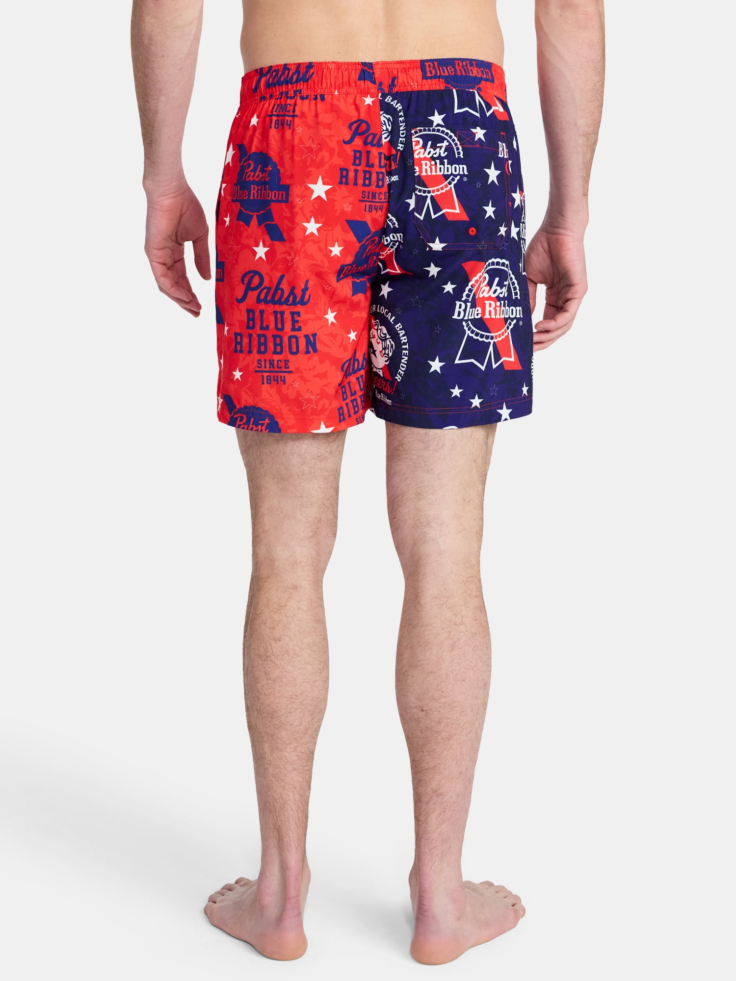 Pabst Blue Ribbon Men's and Big Men's Swim Board Shorts, Sizes S-3XL