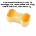 thumbnail image 3 of Bone-Shaped Slow Rising Squishy Toy with Puppy Face, 1 Piece, Cream and Orange, for Kids and Adults, Relaxation Toy, 3 of 3