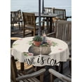 thumbnail image 2 of Outdoor Tablecloths with Umbrella Hole & Zipper, Rustic Groundhog Round Tablecloth 54 Inch, Spring Floral Butterfly Botanical Waterproof Table Cloth, Patio/Pool/Picnic Table Covers, 2 of 8