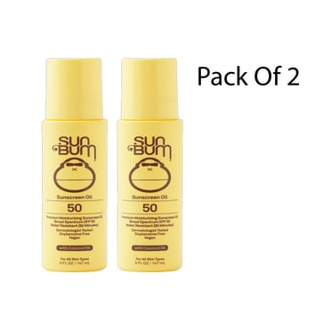 Sun Bum Original SPF 50 Sunscreen Oil Vegan and Reef Friendly 5 oz (Pack Of 2)