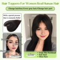 thumbnail image 4 of Hair Toppers OLLAVO 360° 3D con flequillo con clip para cabello humano real para mujer, 4 of 7