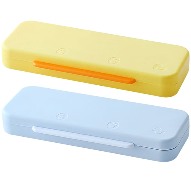 2 cajas de papelería para estudiantes, caja de lápices de doble capa, caja para bolígrafos escolares, accesorio escolar