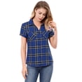 thumbnail image 3 of CamiDe Cuadros Estilo Western De Algodón Clásico Con Botones PaMujer Azul M, 3 of 6