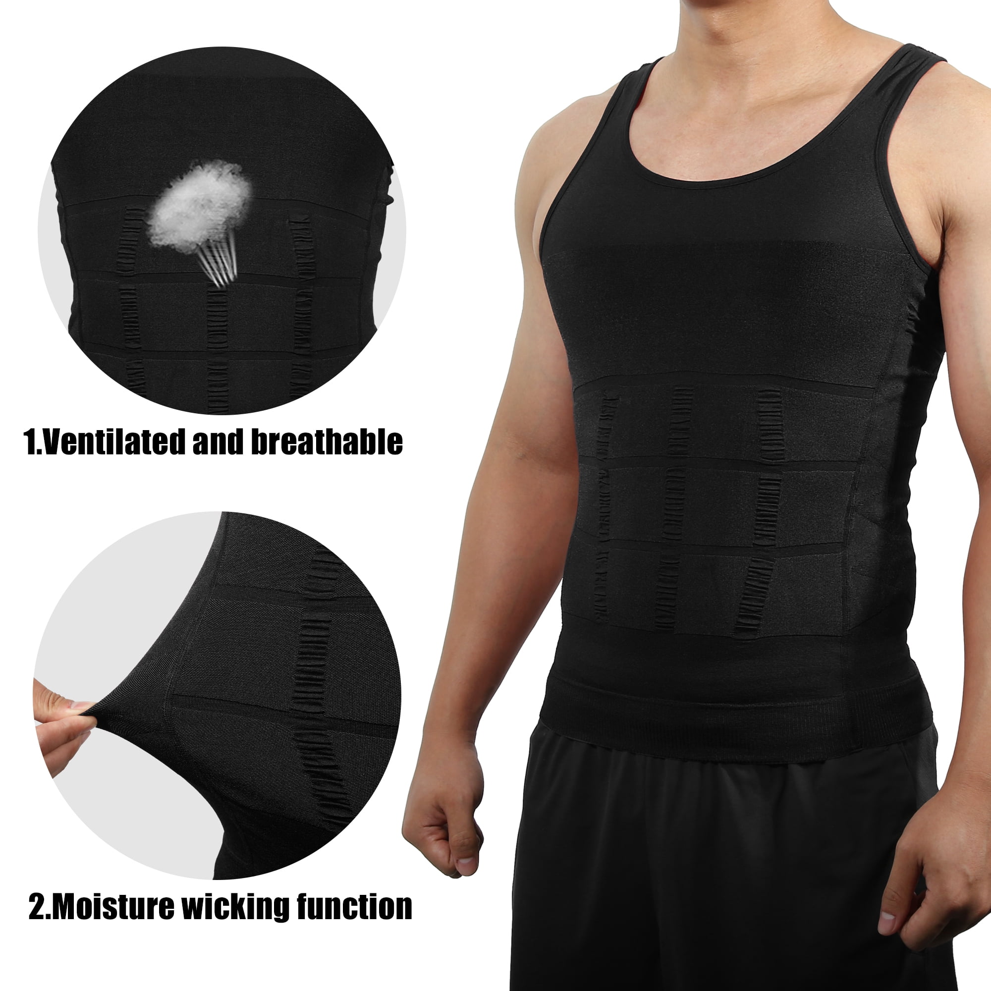 Unique Bargains Men Body Slimming Tummy Shaper Underwear Stretch Shapewear Waist Girdle XXXL Black