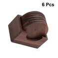 thumbnail image 4 of Juego de 6 soportes para tazas de nogal negro con aislamiento térmico, individuales, posavasos de madera, ideales para el hogar y restaurantes., 4 of 7