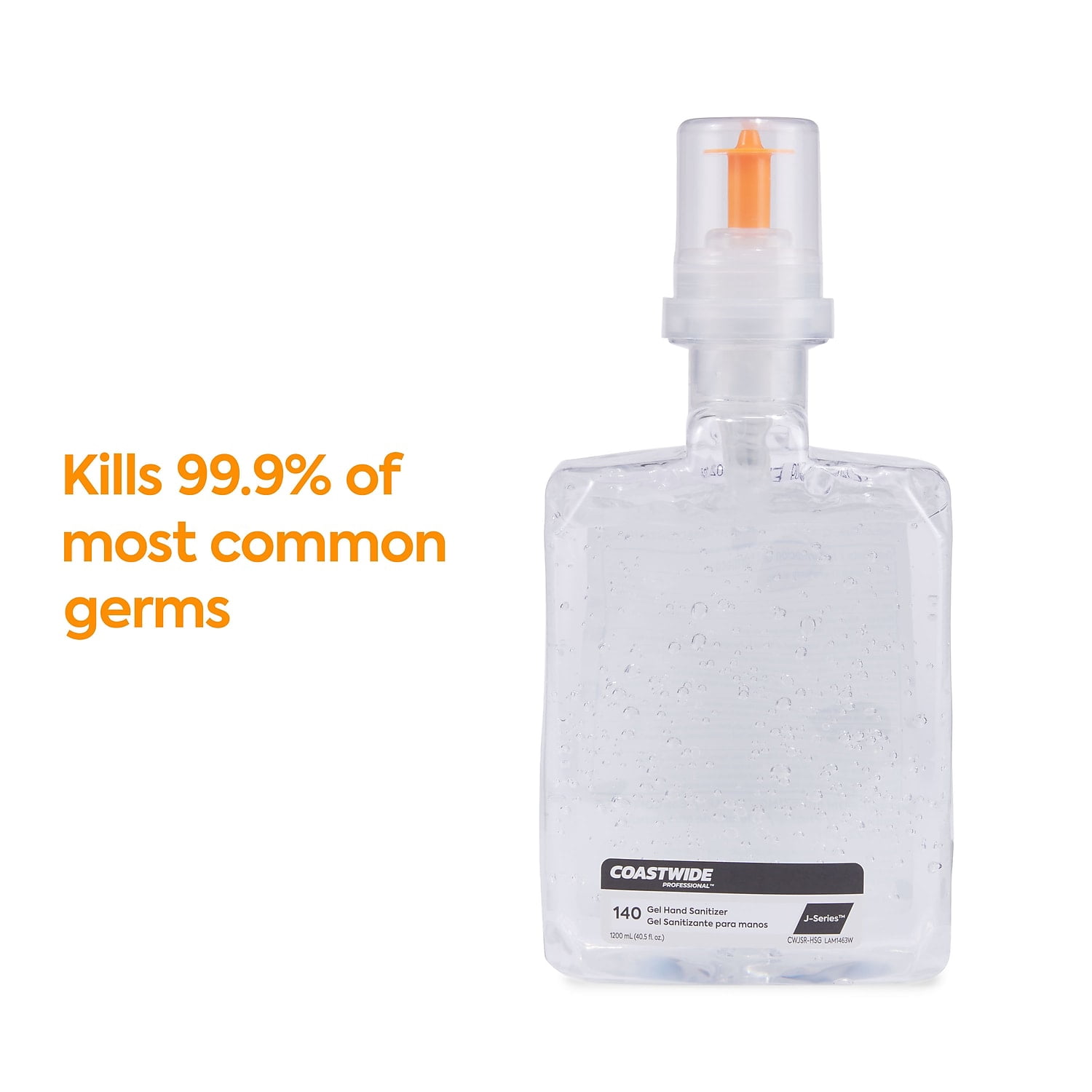 COASTWIDE 70% Alcohol Gel Hand Sanitizer Refill for J-Series 1200 mL 2/Carton CWJSR-HSG