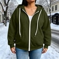 thumbnail image 7 of Womens Drawstring Cinched Waist Sweatshirt Zip Up Stand Collar Jacket Full Zip Jackets with Pockets, Oversized Solid Color Jackets, Long Sleeve Sweatshirts, Fall Fashion Clothes, 7 of 7