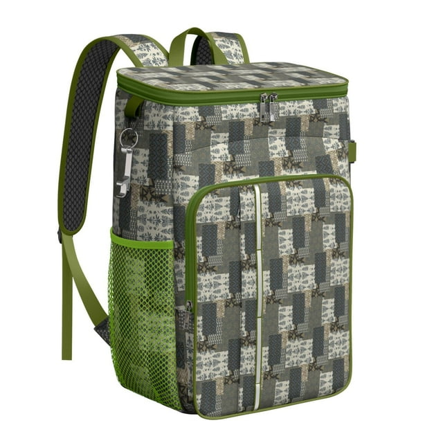 Symmetrical Insulated Cooler Backpack - 20L Leakproof Bag, Nordic Style for Camping & Outdoor