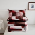 thumbnail image 5 of Homewish Red Ombre Plaid Full Size Comforter Sets,Abstract Geometric Bedding Comforter Set,Black Reversible,3-Piece,1 Comforter and 2 Pillowcases, 5 of 7
