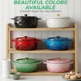 thumbnail image 2 of Ktaxon 7.5QT Enameled Cast Iron Dutch Oven with Upgraded Textured Handles, Oval Geometric Design, Oven Safe to 500°F, Sage Green, 2 of 13