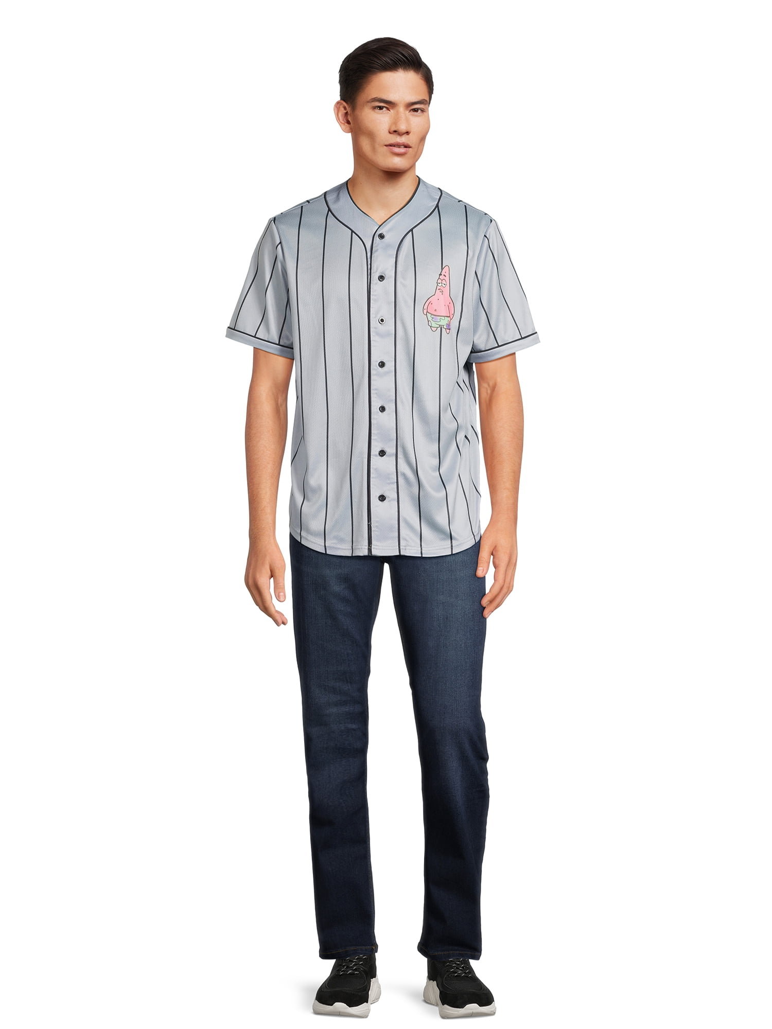 SpongeBob Patrick Star Men’s Graphic Baseball Jersey with Short Sleeves, Sizes S-3X