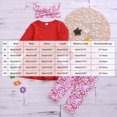 thumbnail image 3 of yboeqw Baby Girl Outfits Cute Ruffle Long Sleeve Top Pants 3 Piece Girls' Fall Winter Clothing Set 1-5T,Size 3-4 Years, 3 of 8