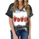 thumbnail image 1 of Tops Para Mujer Tops Con Estampado Navideño Blusa Con Letras Divertidas Camisetas Casuales Con Cuello en V Camisetas de Manga Corta Odeerbi  ODB180286, 1 of 6