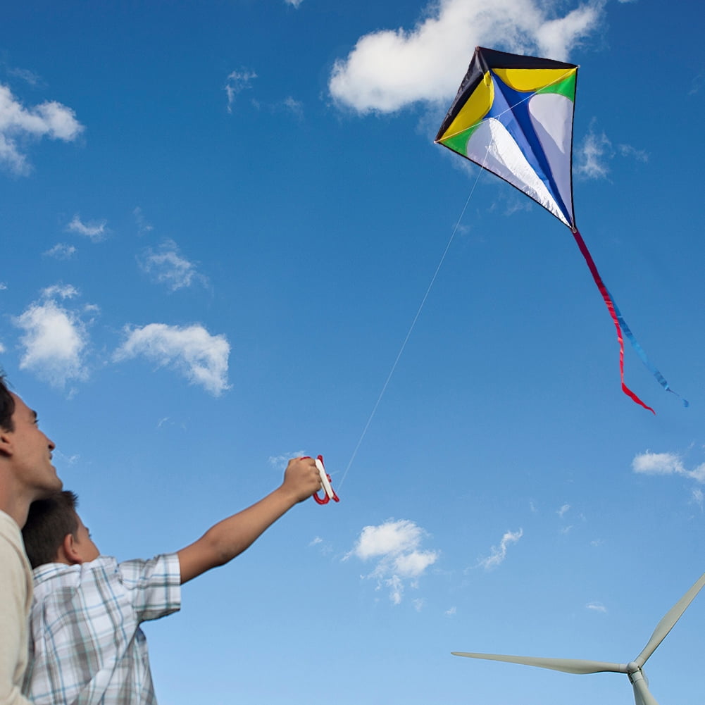 CIPACHO Rainbow Rhombus Kite, Colorful Outdoor Sports Kite for Children, Beach, Park