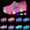 thumbnail image 5 of TrendOFT Kids Sandals Spring Summer Car Theme Luminous Garden Shoes For Toddler Boys Girls Hot Pink1 26, 5 of 7