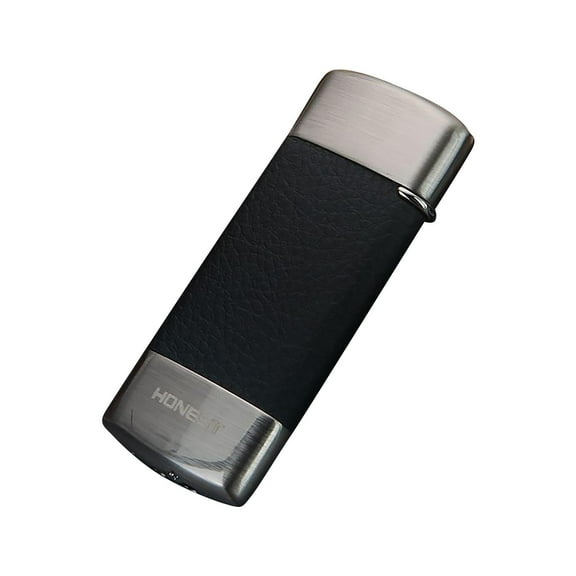 JGJJUGN Compact Portable Butane Lighter, Lightweight Alloy Windproof Flame, Elegant Leather Design, Refillable Adjustable Flame, Ideal Gift for Family Gatherings, Outdoor Activities, Travel