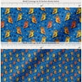 thumbnail image 2 of Soimoi Blue Cotton Voile Fabric Circle & Owl Cartoon Print Sewing Fabric Yard 42 Inch Wide, 2 of 7