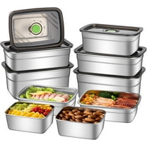 10-Piece Stainless Steel Food Storage Container Set with Airtight Lids - Durable, Eco-Friendly Kitchen Organizers for Freshness & Convenience，Pantry, Dishwasher Safe (Various Sizes)