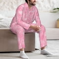 thumbnail image 7 of Naloa Breast Cancer Awareness Men’s Pajamas Set - Long Sleeve Button Down Sleep Shirt and Pajama Bottoms Sleepwear Set-, 7 of 7