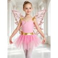 thumbnail image 5 of Hansber Kids Girls Sleeveless Camisole Leotard Tutu Dress with Fairy Wings 2-Piece Fairytale Princess Outfits Set Pink 4, 5 of 6