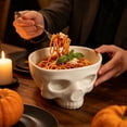 thumbnail image 7 of BiFandian Halloween Skull Ceramic Serving Bowl Set, 300 Milliliter Small 500 Milliliter Large Skull Bowl, Halloween Decorations Indoor Outdoor Holiday Party Table Decor for Snacks, Treats, 7 of 7