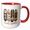 Red/White, variant on 3drose, Books and Bubbles. Appealing Brushstroke Art. Cool Halloween Gift, 11oz Two-tone Red Mug