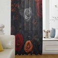 thumbnail image 6 of Red Orange Roses Sheer Curtains 84 Inches Long, Elegant Romantic Flowers Pastoral Light Filering Curtains, Breathable Simi Curtain Privacy Drapes for Living Room Bedroom Lightweight Window Treatment, 6 of 9
