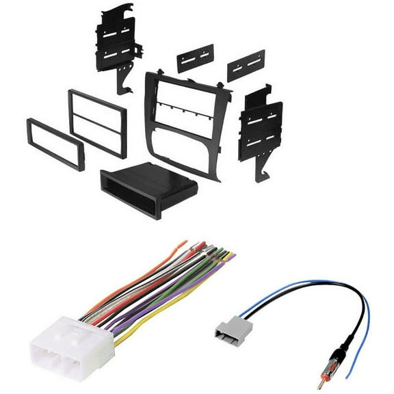 Absolute 2007-2011 Nissan Altima Single/Double Din Dash Kit Install Wire harness antenna
