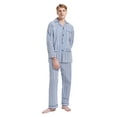 thumbnail image 1 of GLOBAL Conjuntos de Pijamas para Hombre, Ropa de Dormir de Franela 100% Algodón, Ropa de Dormir Superior E Inferior de Manga Larga, Rayas Retro Azules XL, 1 of 5