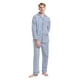 thumbnail image 1 of GLOBAL Conjuntos de Pijamas para Hombre, Ropa de Dormir de Franela 100% Algodón, Ropa de Dormir Superior E Inferior de Manga Larga, Rayas Retro Azules L, 1 of 5