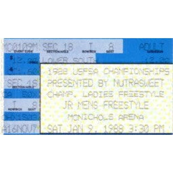 1988 U.S. Figure Skating Championships ticket stub (Debi Thomas)