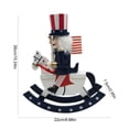 thumbnail image 2 of Lumifun 4th of July Patriotic Wooden Nutcracker Decoration 10.24 inches, Wooden Nutcrackers Rocking Horse Soldier Figurine, Independence Day Home Office Party Decorations, 2 of 5