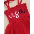 thumbnail image 7 of Hirigin Newborn Baby Girl 4th of July Romper Dress Outfit Cute Tie-up Strap Jumpsuit Summer Sling Playsuit with Headband, 7 of 7