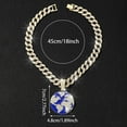 thumbnail image 6 of Hip Hop Cuban Chains Planet Earth Pendant Diamond Cuban Necklace for Men and Women 15mm Necklaces Jewelry Iced Out Bling Chain, 6 of 7