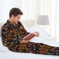 thumbnail image 6 of Sikiie Sunflower Rooster Mens Pajama Set, Soft Warm Long Sleeve Sleepwear, Cozy Button-Down Pjs for Men-X-Large, 6 of 7