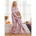 thumbnail image 5 of RUINIXCW Mommy and Me Matching Pajamas Halloween Ghost Pumpkin Print Button Down Long Sleeve Lapel Tops Pants Family Sleepwear, 5 of 6