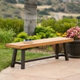 thumbnail image 2 of Cori Outdoor Sandblast Finish Acacia Wood and Rustic Metal Bench, 2 of 4